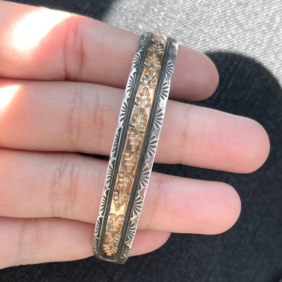 Antique Native American Sterling silver bangle marked (Sterling) - Picture 1 of 4